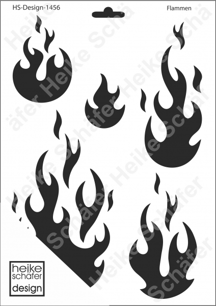 Schablone-Stencil A4 129-1456 Flammen